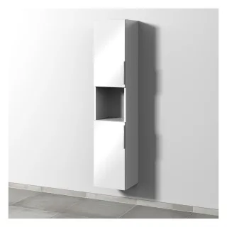Sanipa 3way Hochschrank mit 2 Türen und 1 offenem Fach, Weiß-Glanz UF11478