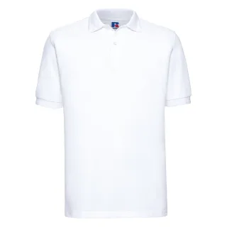 Russell Herren Ripp Polo-Shirt, Kurzarm (Weiß)
