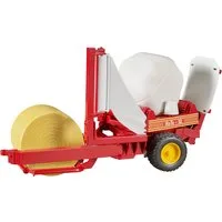Bruder® Spielzeug-Landmaschine Ballenwickler 38 cm mit Rundballen ocker/weiss (02122), Made in Europe