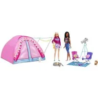 Barbie Anziehpuppe Barbie Abenteuer zu zweit Camping-Spielset m. Zelt 2 Puppen Zubehör 3+