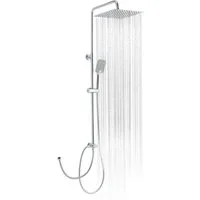 LuxusKollektion Duschsystem Regendusche Duschset Edelstahl Duschschlauch Eckig 30x30cm Chrom