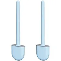 König Design WC-Reinigungsbürste Toilettenbürste WC Klobürste Silikon Wandhalterung Klebend, (Spar-Set, 2-tlg., 2-tlg), Enthält zwei Bürsten in modernen Farben