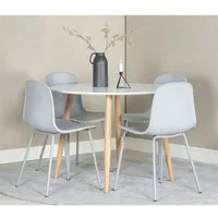 BOURGH Esstisch PLAZA Esszimmertisch Ø100x75cm - Runder Esstisch weiß/natur, Esstisch in modernem Design
