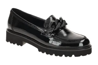 Gabor 75.240.97 BEST FITTING Damen Slipper Schwarz Lackleder
