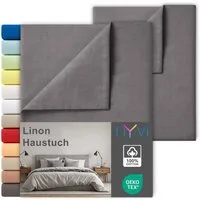 NYVI Betttuch Linon Deluxe Bettlaken ohne Gummizug aus 100% atmungsaktiver Baumwolle, Baumwolle, (2 Stück), Betttuch auch als Sommerdecke nutzbar, OEKO-TEX 100, Bei 60°C waschbar