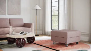 BRUNO Hocker 70x70 in Blush Rosa | Gemütliche Ablage und praktische Aufbewahrung
