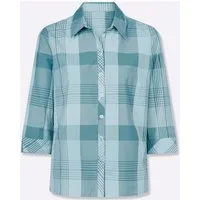 Sieh an! Klassische Bluse Karo-Bluse 3/4-Arm