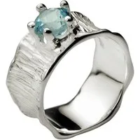 SILBERMOOS Silberring Eleganter Blautopas Ring, 925 Sterling Silber