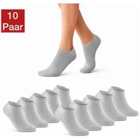 NERS Kurzsocken 10 und 20 Paar Damen & Herren aus Baumwolle, Komfortbund, atmungsaktiv (Packung, 10-Paar, 10) Sneakersocken mit verstärkter Ferse, ohne Gummidruck
