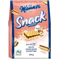 Manner Kekse, Manner Snack Minis Waffeln mit Milch Haselnuss Füllung 300g