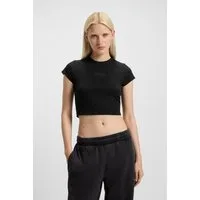 HUGO T-Shirt Dome Cropped Fit, mit Logoschriftzug