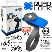Quad Lock Handy-Halterung QUAD LOCK Out Front Mount V3 Fahrrad Lenker Handy Halter