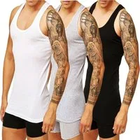 DDOnlineShop Unterhemd Herren Tank Top Achselshirt Schwarz Weiß Grau (Packung,Set,Spar-Set, 4-St., 4er Pack) M L XL XXL XXXL Premium Qualität