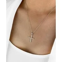 DANIEL CLIFFORD Kreuzkette 'Christabel' Damen Halskette Silber 925 Kreuz-Anhänger Kristalle (inkl. Verpackung), Silberkette mit Kreuzanhänger mit Kristallen besetzt