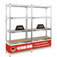 PROREGAL® Schwerlastregal MegaDeal Steckregal Kellerregal GORILLA mit 5 Fachböden Fachlast 175kg, Garagenregal Werkstattregal Lagerregal Lastenregal mit 5 MDF-Fachböden