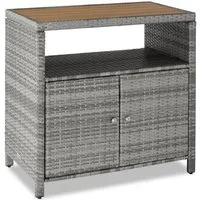 tectake Geräteschrank WPC-Schrank - wetterfest mit WPC-Lamellen in Holzoptik (GartenschrankMontagematerialMontageanleitung, 1-St., 1 St) fein geflochtenes Polyrattan