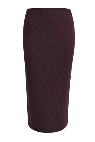 Smith&Soul - Structure Stripe Knit Skirt plum - Gr. - XL