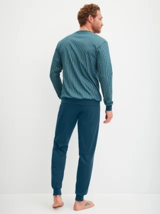 CALIDA - HERREN Pyjama mit Bündchen deep petrol - Gr. - XL