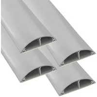 ARLI Kabelkanal 4x 1m halbrund selbstklebend 50 x 12 mm grau (4-St), Kabelbrücke Fussboden Boden