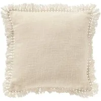 Dutch Decor Kissenhülle Uni 'Jonna' 45 x 45 cm, Mit Fransen
