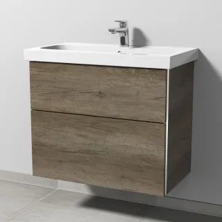Sanipa 3way Waschtischunterbau zu Geberit iCon Light Waschtisch mit 2 Auszügen, Eiche-Nebraska BR57237