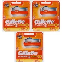 Gillette Rasierklingen Fusion 5 Power Rasierklingen Set 4er Ersatzklingen kompatibel Klingen, 12-tlg., kompatibel mit Fusion 5 Rasierer Wechselklinge Beauty Pflege, Flexible Klingen Für empfindliche Haut Rasur Rasierset Gleitstreifen