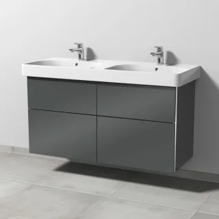 Sanipa 3way Waschtischunterbau zu Geberit Smyle Square Waschtisch mit 4 Auszügen, Anthrazit-Glanz BS67479