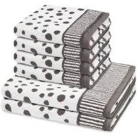 ROSS Handtuch Set Punkte allover, Frottee (Spar-Set, 6-St), 4 X Handtuch 2 X Duschtuch im Set - Baumwolle - Saugstark