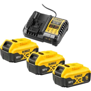 DEWALT Akku-Kit 3 x 18V/5Ah + System-Schnellladegerät - DCB1104P3-QW