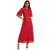 Love & Roses Midikleid Love & Roses Midikleid mit Spitze, Regular (1-tlg)