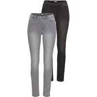 Arizona Jeansjeggings (Packung, 2er-Pack) enge Passform, Röhrenjeans, Used-Look-Waschung, hohe Leibhöhe