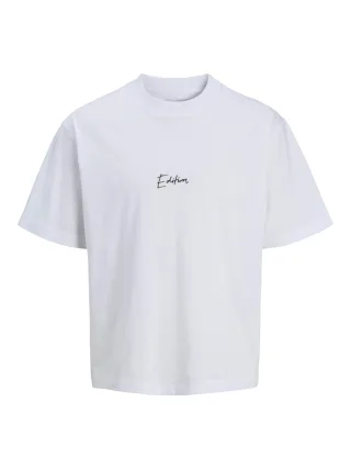 JACK&JONES - JCODYNAMIC SCRIPT TEE SS CREW NECK bright white - Gr. - XL