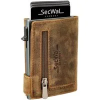 SecWal Geldbörse, Kartenetui mit Münzfach Reißverschluß, Slim Wallet, RFID Schutz, Geldbeutel klein, für Herren und Damen