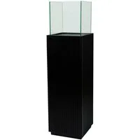 VIVANNO Bodenwindlicht Fiberglas CANDELA Rechteckig - Skandischwarz Matt (1 St), 27x27x100 cm