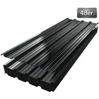 FIVMEN Wellplatte Trapezblech Wellplatten Deckenplatten 12 x Dachpaneele Metallblech, (48-St), für Dachkonstruktionen, Garagen, Gewächshäuser, Zwinger