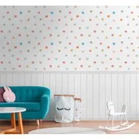 living walls Fototapete Wallpanel Tapete Wandpaneele Motivtapete Punkte Landhaus, strukturiert, matt, (1 St), Vliestapete Kinderzimmer für Schlafzimmer Küche Wohnzimmer Wandpaneele
