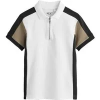 Next Poloshirt Kurzarm-Polohemd mit Reißverschluss in Blockfarben (1-tlg)