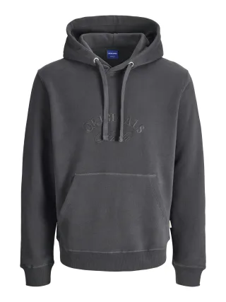 JACK&JONES - JORBLEECKER BRANDING SWEAT HOOD BF asphalt - Gr. - M