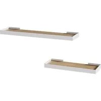 Vicco Bücherregal Erni, Weiß/Eiche, 60 x 3 cm 2er-Set, 2-tlg.