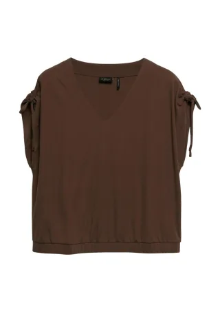 s.Oliver BLACK LABEL - T-Shirt mit V-Ausschnitt braun - Gr. - 44