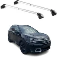 OMAC Dachträger Grundträger für Citroen C5 Aircross 2019-2025 5 türig Alu Grau 2x ABE (2-St), Wasserbeständig,Abnehmbar,Multifunktional,Leichtgewichtig
