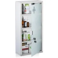 relaxdays Medizinschrank mit Glastür