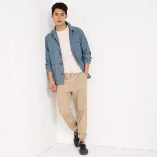 Hemdjacke aus Leinenmix, Herren,  Blau, Baumwolle/Leinen, by Lands' End