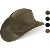BLACK FOREST FOX Cowboyhut MELBOURNE Unisex Cowboy Western Wickel Rindsleder Hut Hunter Green Größe L
