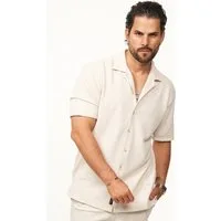 CARISMA Kurzarmhemd mit Rippstruktur im Summer-Look für Herren Kurzarm Strick Polo-Hemd T-Shirt mit Streifenmuster