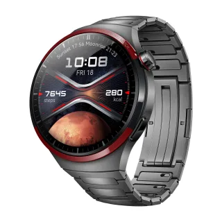Huawei Watch 4 Pro Space Edition [inkl. Titanarmband grau] 49mm Titangehäuse grau/rot