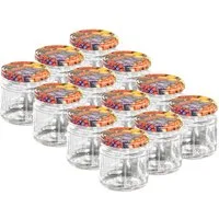 Casativo Einmachglas Sets Einmachgläser 210ml Sturzgläser mit Früchte-Deckel für Marmelade, (12-tlg., 6er-Set & 12er-Set & 18er-Set), 210ml Sturzgläser mit dekorativem Früchte-Schraubdeckel im Set