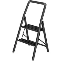 WENKO Trittleiter Modell Alu-Compact, Klapptritt (1-St), leichte, mit Anti-Rutsch-Füßen zusammenklappbare Leiter