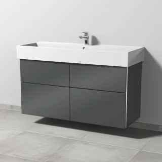 Sanipa 3way Waschtischunterbau zu Duravit Vero Air Waschtisch mit 4 Auszügen, Anthrazit-Glanz BS43679