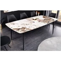 riess-ambiente Esstisch MILANO 180cm weiß-braun/schwarz - Keramik, Metallbeine, Pandora-Design (Einzelartikel, 1-St), Platz für bis zu 8 Personen - ideal für Esszimmer & Küche